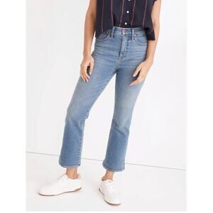 Madewell Cali Demi Boot Jeans Denim Mini Flare Women Sz 26 Cropped Stretch